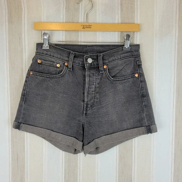 Levi's Denim Shorts Black Gray‎ Size 27