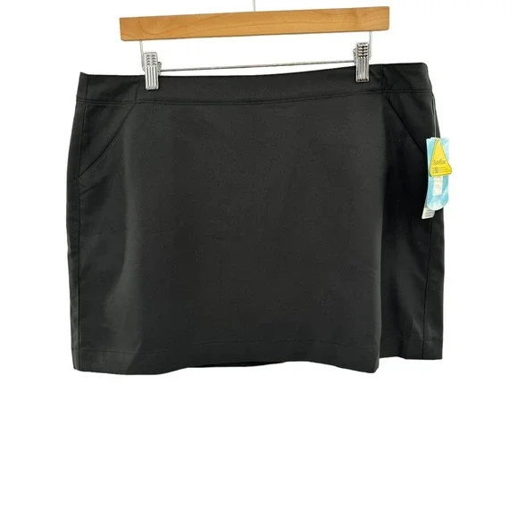 PGA TOUR Golf Skort Women's 16 Black‎ Sunflux & Dryflux protection NWT Sport