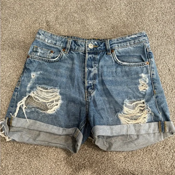 H&M Blue Distressed‎ Jean Shorts