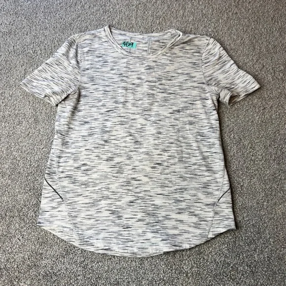 lululemon long distance shirt womens 2 gray heathered preppy athletic top‎ gym