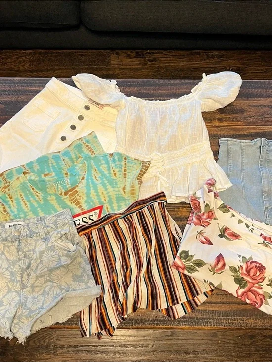 Guess Floral & Striped Summer Mix‎ - Multi Color Tops & Shorts