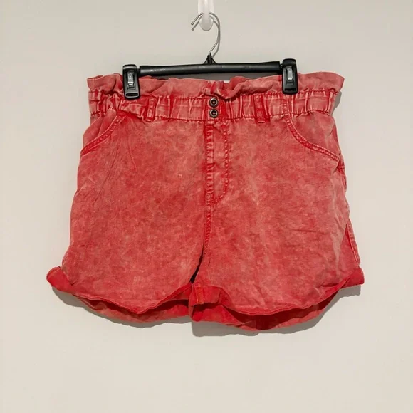 Wild Fable Acid Wash Vintage Paperbag‎ Shorts Red Size Large