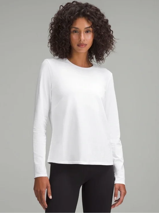 NWT Lululemon Love Organic Cotton Women's Long Sleeve Size XS Crewneck Top White