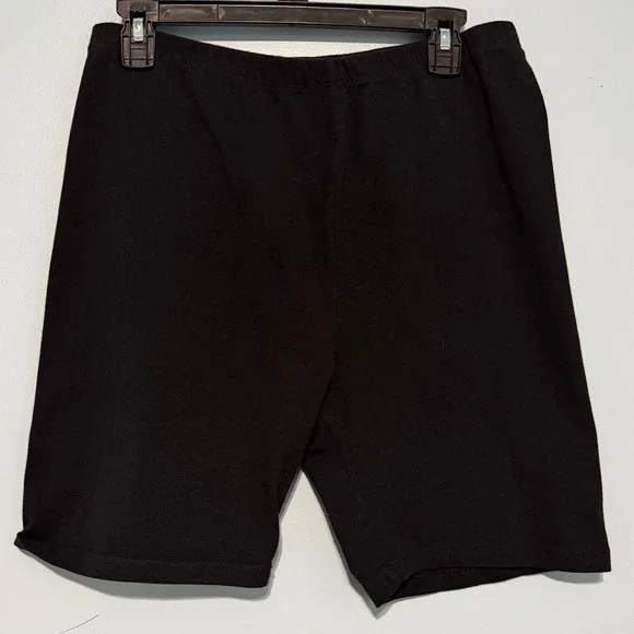 Zenana Women's 2X Black Cotton Spandex Biker Shorts