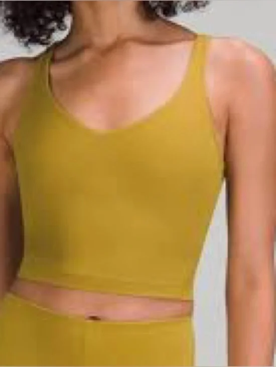 Lululemon Align Crop Tank Top in Auric Gold padding
