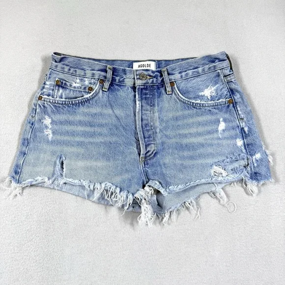 Agolde Shorts Womens 29‎ Parker Vintage Cut Off Denim Swapmeet Wash Button Fly