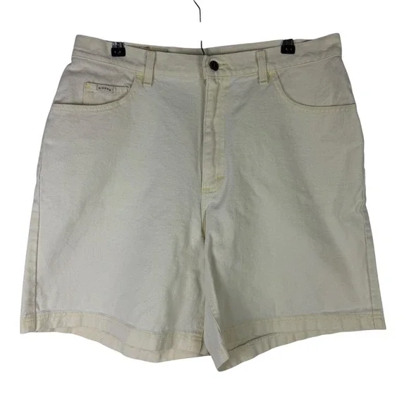 Riders by Lee Women's 18M Vintage‎ High Waisted Denim Shorts Cream Yellow