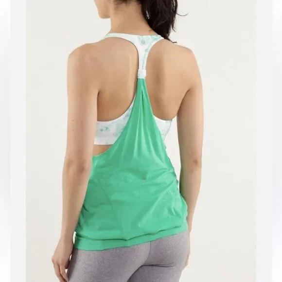 Lululemon Practice Freely Tank Top Green Floral Women’s 4