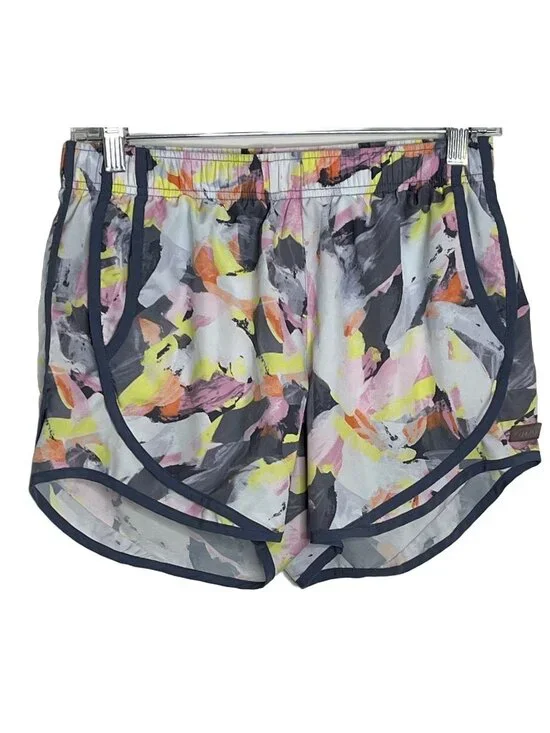 Calvin Klein Women's Small Running Shorts Gray White Lined Athletic Gym