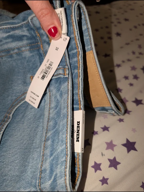 Brand New! Denim By PINK- High Rise Jean Shorts - Size 12