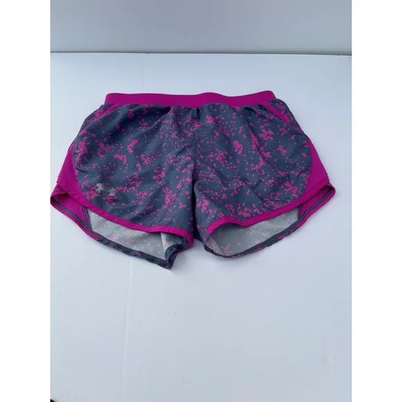 Under Armour Shorts‎ Women Size XS Pink Gray Athleisure Lined Running Gym Active