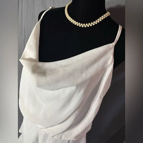 L New She + Sky Spaghetti Strap Cowl Neck Romper NWT Size Large
