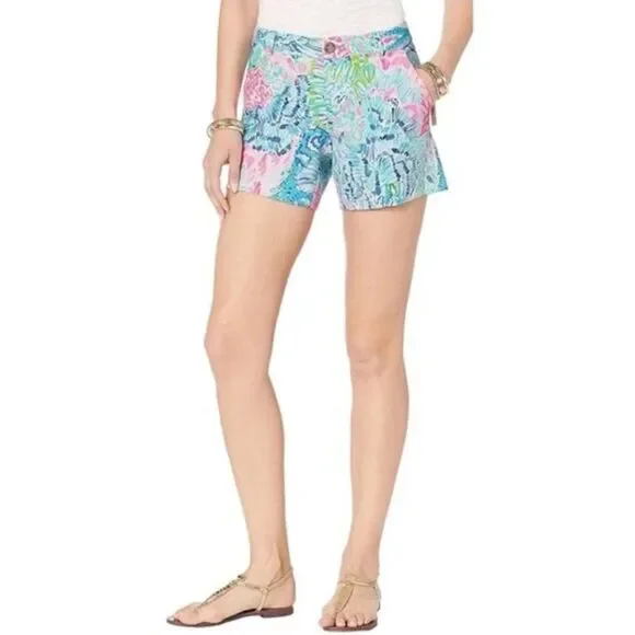 Lilly Pulitzer‎ Callahan knit sink or swim Vibrant Tropical Women's Shorts sz 10