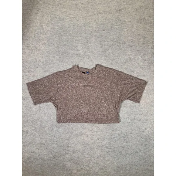 Lululemon Lab Shirt Womens 4 Brown Cropped Short Sleeve Crew Yoga LW3GUCS