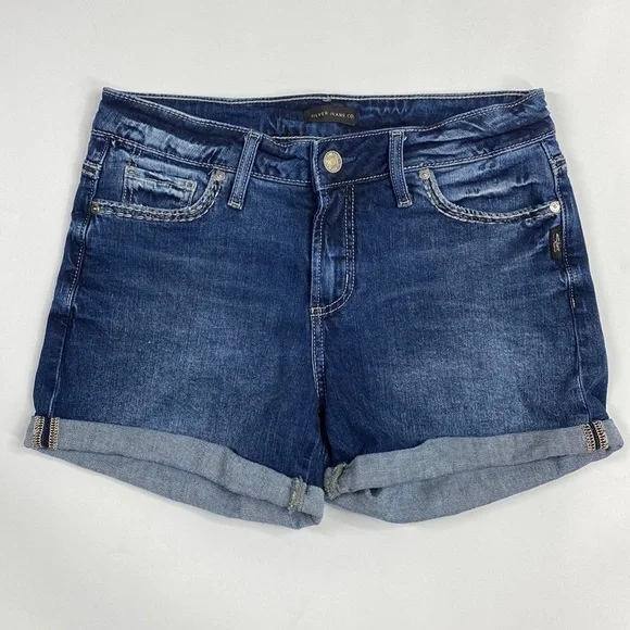 Silver Jeans Elyse Roll Hem Denim Shorts Size 27