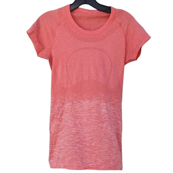 Lululemon Run Swiftly Tech Short Sleeve Crew Space Dye Heathered Red 4 Sporty‎