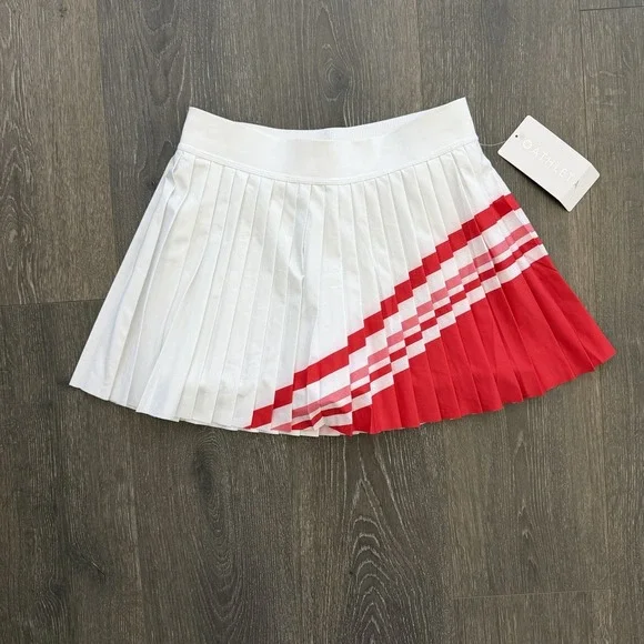 NWT‎ Athleta Women Skort Match Point Pleated Color Block Small Blokecore tennis