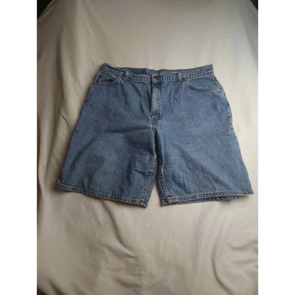 Levis 950 Relaxed Fit Denim Shorts Womens 16 Blue High Rise Made in USA Vintage