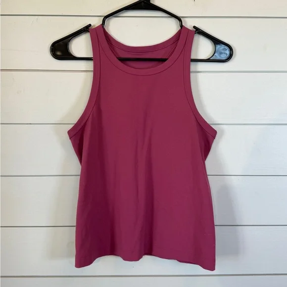 Lululemon Nulux racerback cropped run tank dark pink women's size 8‎