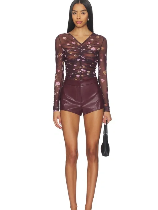 Superdown Priya Hot Short XS Oxblood NWOT