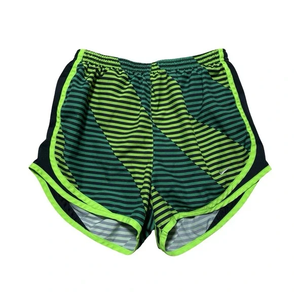 Nike Women's Dri-fit Running Athletic Shorts Green Size Small 24 x 3