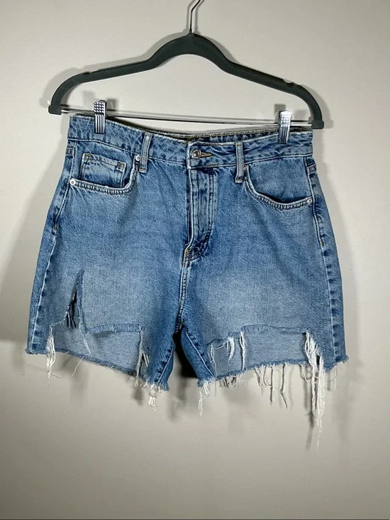 Forever 21 Light Blue Distressed Denim Cutoff Shorts
