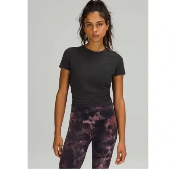 Lululemon Nulu All It Takes Short Sleeve T Shirt in Black - Size 4