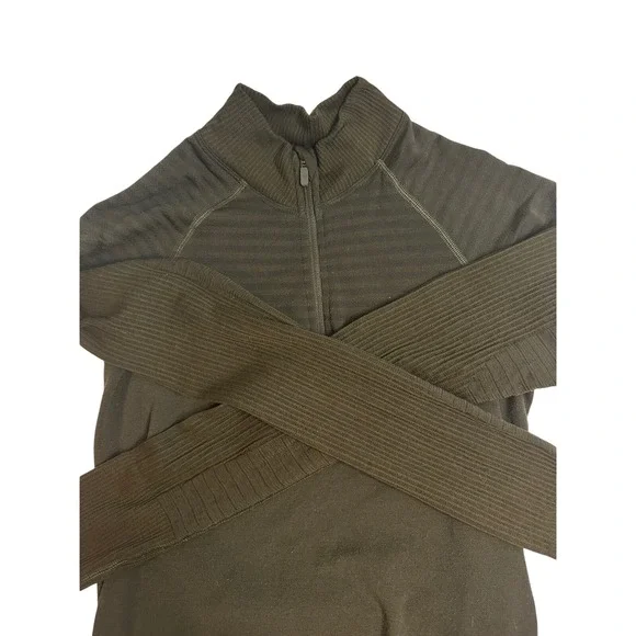 Lululemon Half Zip Pullover Wool‎ Blend  Forest Green Womens 4