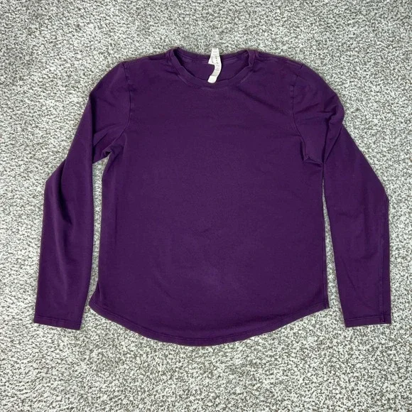 Lululemon Shirt Womens 6 Purple Pima Cotton Long Sleeve Casual Workout‎ Sports