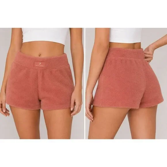 Gymshark Whitney Simmons Fuzzy Lounge Shorts Pink Size Medium