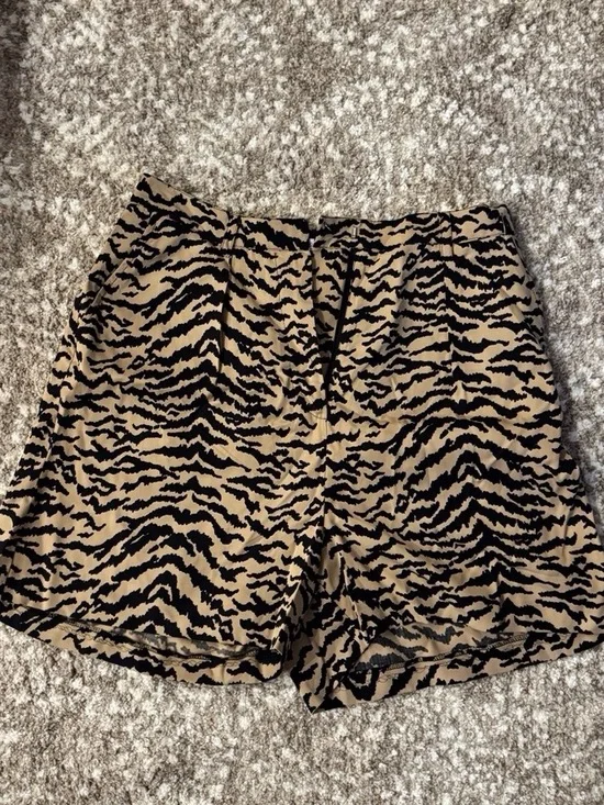 Tan and Black Zebra Print Women's Shorts