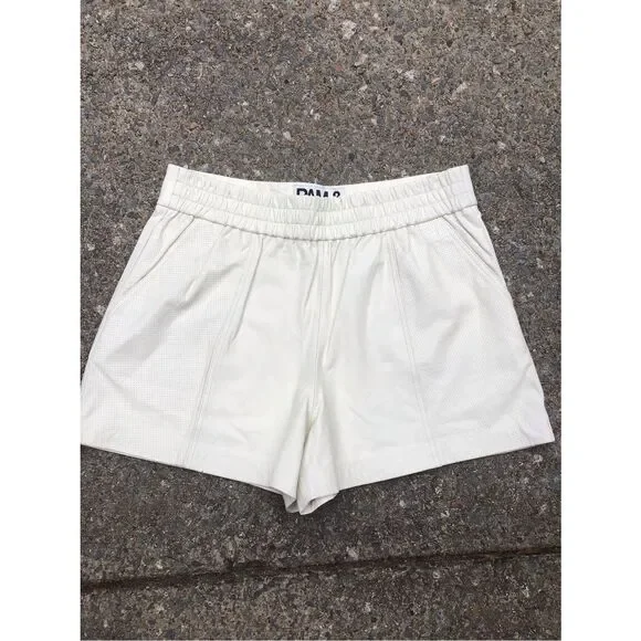 Pam & Gela White Sheep Leather Shorts