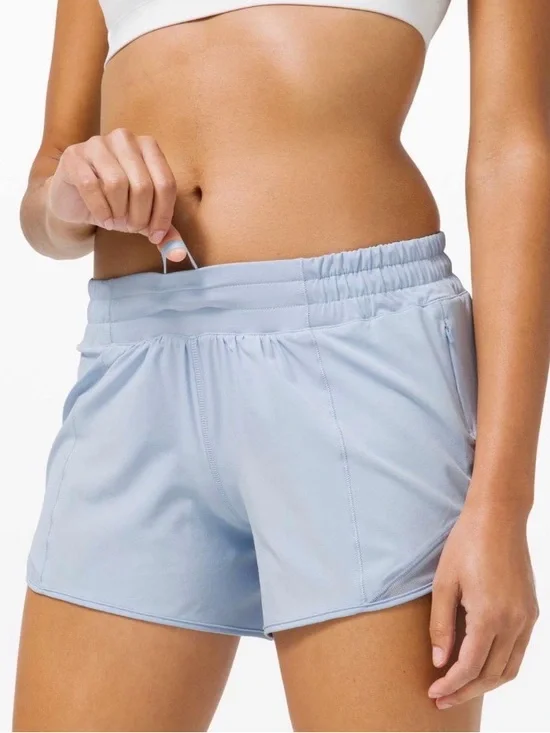 Lululemon Athletica Hotty Hot Shorts 4” Blue Linen- Size 4