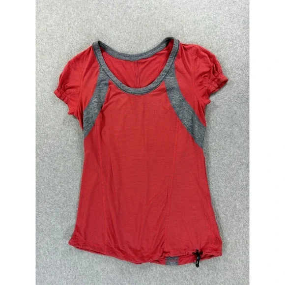 Lululemon Performance Short Sleeve Athletic Shirt (Women's Size 8) Red/Pink