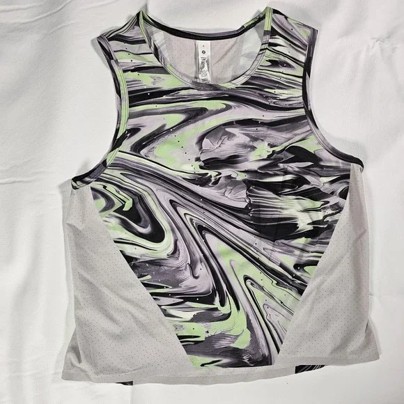 Lululemon Womens Size 6‎ Athletic Tank Top Marble Print Sleeveless Workout
