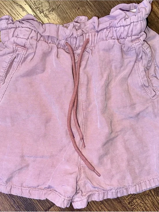 BDG Light Pink High-Waist Drawstring Shorts