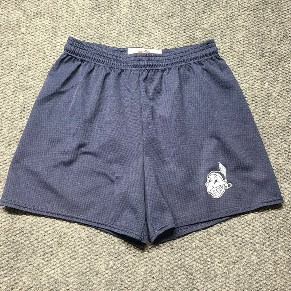 Dodge Cleveland Indians Chief Wahoo Shorts Navy Mesh Mens Drawstring Logo