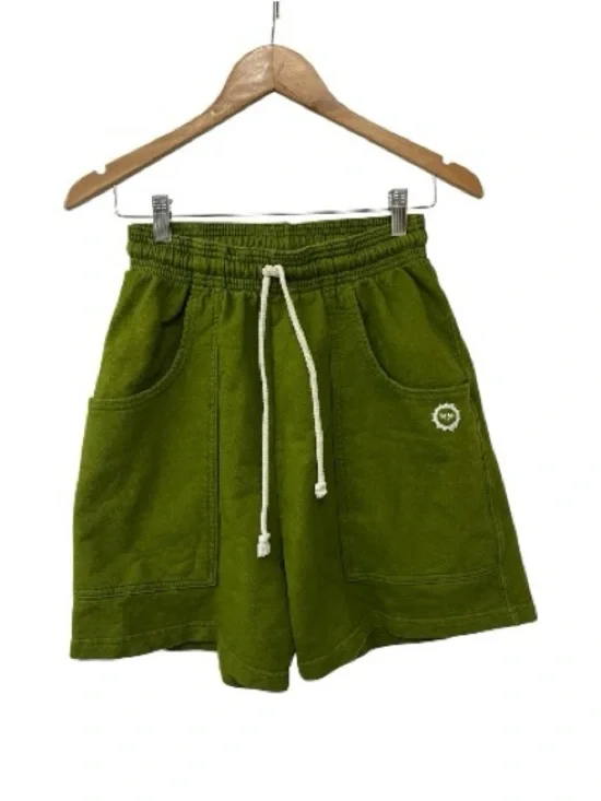 Big Bud Press Drawstring Sweat Shorts Womens Green Cotton Los Angeles S