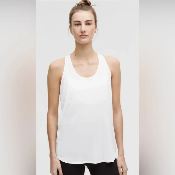 Lululemon Essential Tank Pleated *White-Size‎ 4