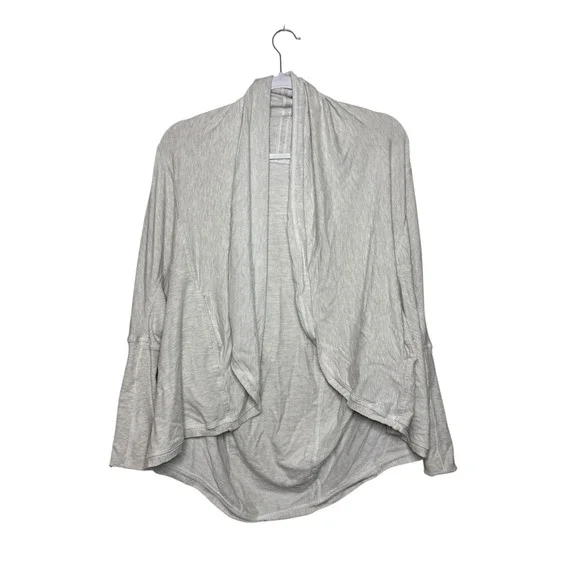 Lululemon To‎ & Flow Wrap Heathered Mod White 2 Draped Open Oversized Stretch