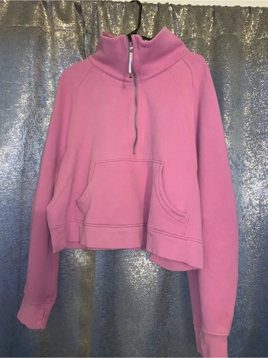 lululemon athletica Pink Cropped Half-Zip Sweatshirt