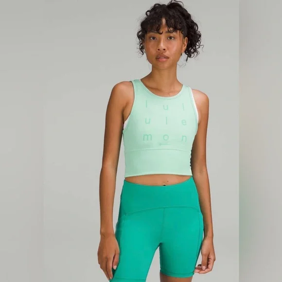 Lululemon Power Pivot Everlux Tank Top *Motif Wild Mint Size: 6
