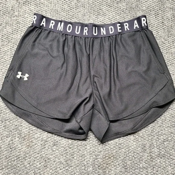Under Armour HeatGear Shorts Medium Loose Fit Elastic Waist Gym Running Black