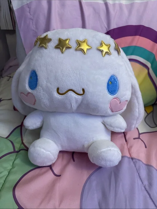 Sanrio Cinnamaroll Plushie backpack with Gold Star Crown