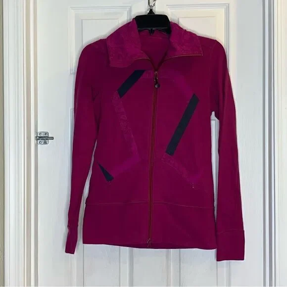 Lululemon Origami Stride Full Zip Jacket Berry Size 4