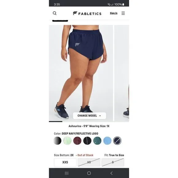 New 2X Fabletics Blue Eco Full Speed Run 2