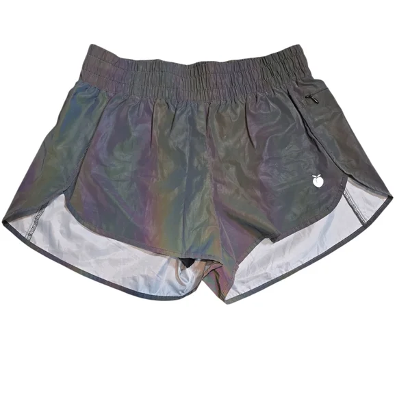 Flexliving Reflective Iradescent‎ Holographic Running Shorts Small Lined