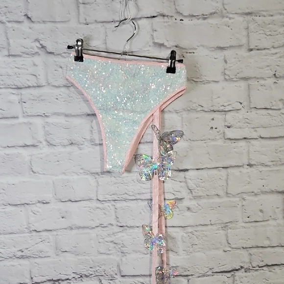 Glittery Butterfly Women's Festival Bottoms