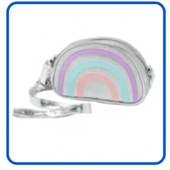 Claire’s Rainbow Silver Glitter Women's Cross Body Bag. New With Tags