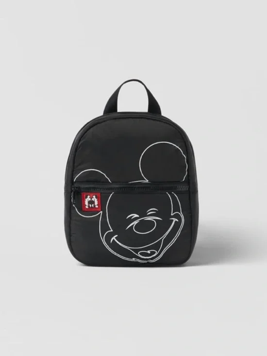 ZARA Kids Black Mickey Mouse Mini Backpack